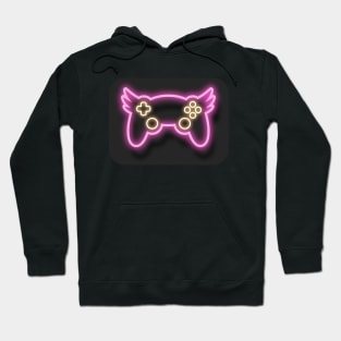 Neon Pink Winged Controller Hoodie